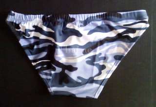 Mens Blue Military Print Swimwear  