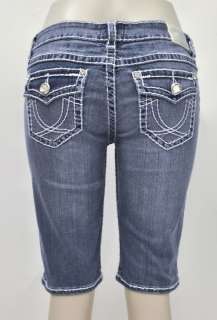 La Idol Classic Bermuda Jeans w white stitching sz 0 15  