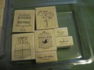   Up LOT 2 RUBBER STAMP SETS, LOVE YOU MUCH & HAPPY MOMENTS  