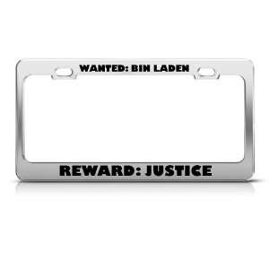  Wanted Bin Laden Reward Justice Patriotic license plate 
