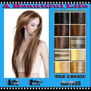 HOT 15 26 inch human remy clip in on hair extensions 10 colors full 