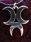 CRESCENT MOONS Necklace Wicca Pagan Triple Moon Magic
