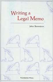 Bronsteens Writing a Legal Memo, (1599410028), John Bronsteen 