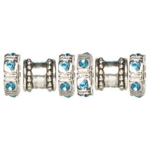 Trinkettes Metal Spacers Blue Crystal   6/Pkg 