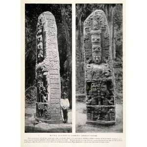  1923 Print Aboriginal American Quirigua, Maya Glyph 