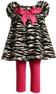   Baby Zebra Print Top Legging Set, Black/White Bonnie Jean Clothing