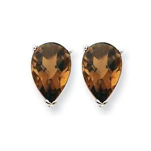   Gold 9x6 Pear Smokey Quartz Earrings West Coast Jewelry Jewelry