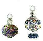 SET OF TWO Celtic Perfume Bottles inlaid with Swarovsk