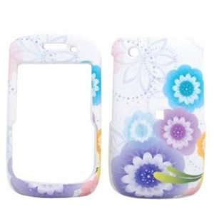  Blackberry Curve 8520/8530/9300 Four Colorful Flowers on White 