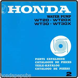 Honda WT20 WT20X WT30 WT30X 13YB1042 Pump Parts Catalog  