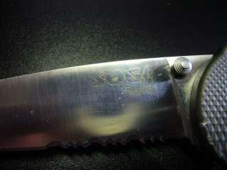   II ALUMINUM SGFSA 98 1/2 SERRATED BLADE FOLDING POCKET KNIFE  
