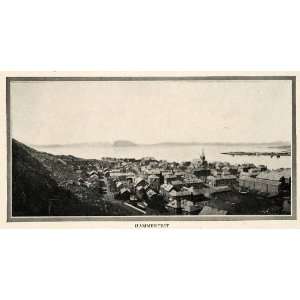  1910 Print Hammerfest Norway Klavoya Soroya Seiland Harbor 