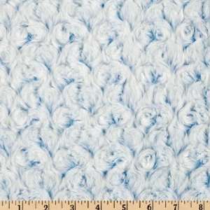    Wide Minky Cuddle Frosted Rose Light Blue/White Fabric By The Yard