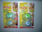 Nuby Oval Shaped Pacifiers Boy Colors 12 Months BPA Free NIP Frog 