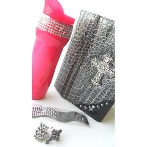Rhinestone Bling Bling Gift Set with iPad 2 Case Cover & Hot Pink 
