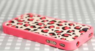   Leopard Grain Hard Back Cover Case for iPhone 4 4G+Screen protector