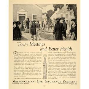 1935 Ad Metropolitan Life Insurance Colonial F Booth   Original Print 