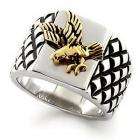 New Mens Soaring Eagle Textured Band Ring   Size 09  