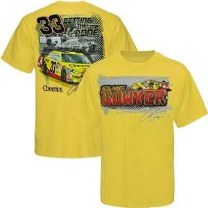 NASCAR Chase Authentics #33 Clint Bowyer Gold Front and Back T shirt