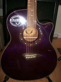Dean Exotica Quilt Ash Purple Acoustic/Electric 6 String Guitar   New 