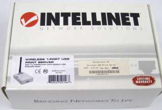 Intellinet Wireless 1 Port USB Print Server 521567  