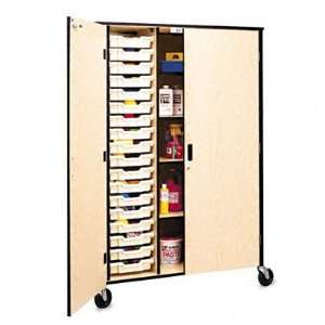     Mobile Split Storage 4 Shelf/18 Tray Cabinet