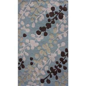  Contemporary Area Rugs Blue 7 6 x 9 6 Hand Tufted 