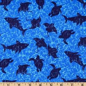  44 Wide Timeless Treasures Ocean Creatures Blue Fabric 
