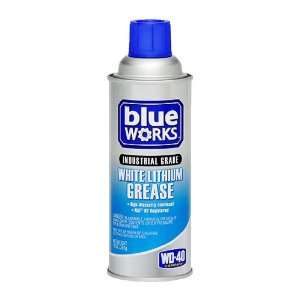 blue WORKS 110252 Industrial Grade White Lithium Grease Spray, 10 oz 