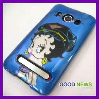 for Sprint HTC Evo 4G   Blue Betty Boop Hard Case Phone Cover  