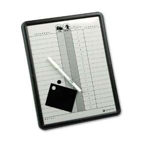 Employee In/Out Board, Porcelain, 11 x 14, Gray, Black Aluminum Frame 