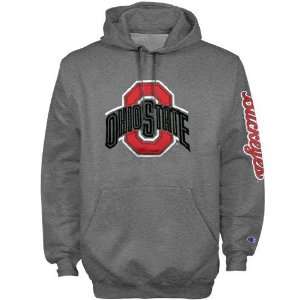  Champion Ohio State Buckeyes Charcoal Heritage Hoody Sweatshirt 