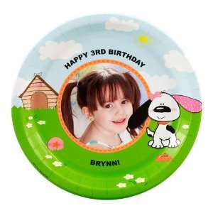  Playful Puppy Pink Personalized Dinner Plates (8) Toys 