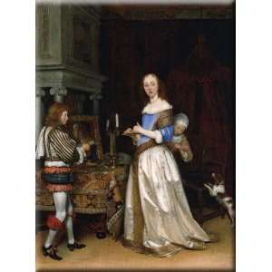   Toilet 22x30 Streched Canvas Art by Borch, Gerard ter