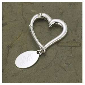    Personalized Heart Key Chain with Oval Tag