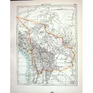  Johnston Antique Map 1898 Bolivia Eastern Brazil South 