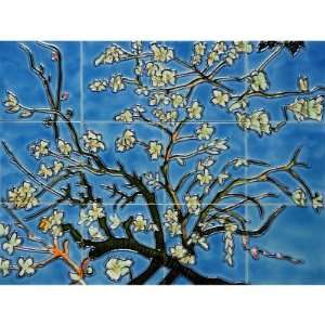   Art Branches of an Almond Tree in Blossom Mural 