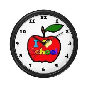  I Love Heart School Teacher Wall Clock by 