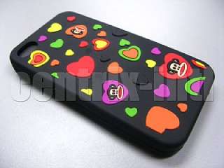 Black Paul Frank Heart Design Silicone Prtotective Case Cover For 