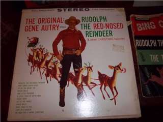 Vtg Rudolf Reindeer LP Records Autry Ives Crosby Carter  