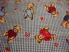 teddys on blue check fabric bty $ 4 99 time