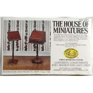  House of Miniatures Bookstand and Pedestal Desk  Circa 
