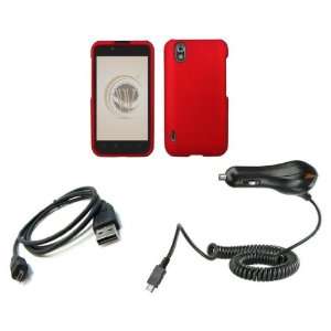 LG Marquee (Sprint / Boost Mobile) Premium Combo Pack   Red Rubberized 