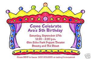 Puppet Show Birthday Party Invitations  