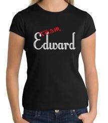 Team Edward Tee T shirt TWILIGHT NEW moon BLACK Ladies  