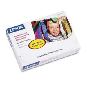 Epson S041727 Premium Borderless Photo Paper, High Gloss (100 Sheets 