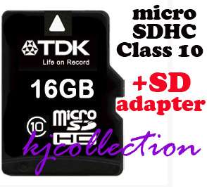 TDK 16GB 16G Micro SDHC Card +SD Adapter TF Class 10  