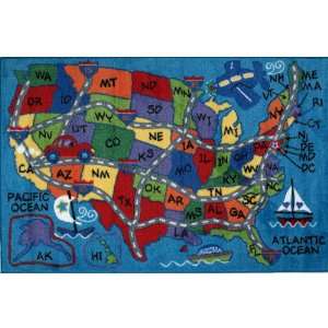 America Interstate Map Area Rug 5 3x7 6