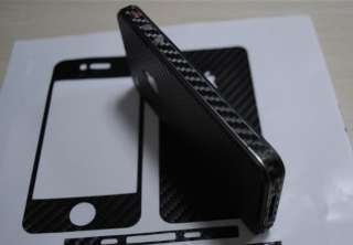 Black Carbon fiber Skin Full Body Sticker for iPhone 4  