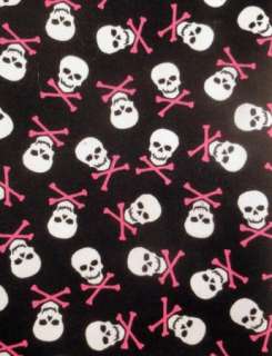 Awesome Skulls Hot Pink Cross Bones Black Dog Collar  